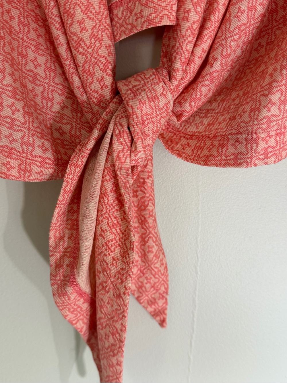 Alternative Apparel Coral Print Tie Front Cardigan Top Size L - Picture 5 of 6